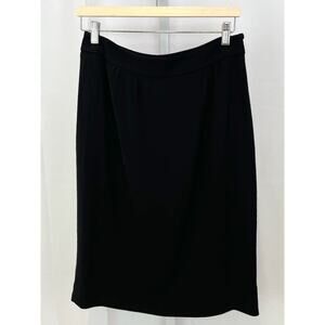 MAX MARA Size US 10 Italy Straight Skirt Flat Front Side Zip Lined Black